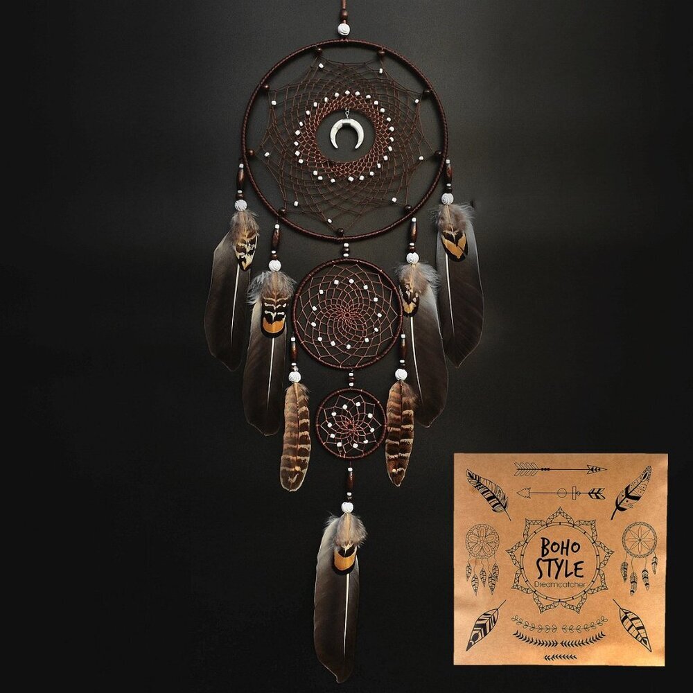 Large Dream Catchers for Bedroom Adult Brown Boho Dream Catcher Wall Decor with